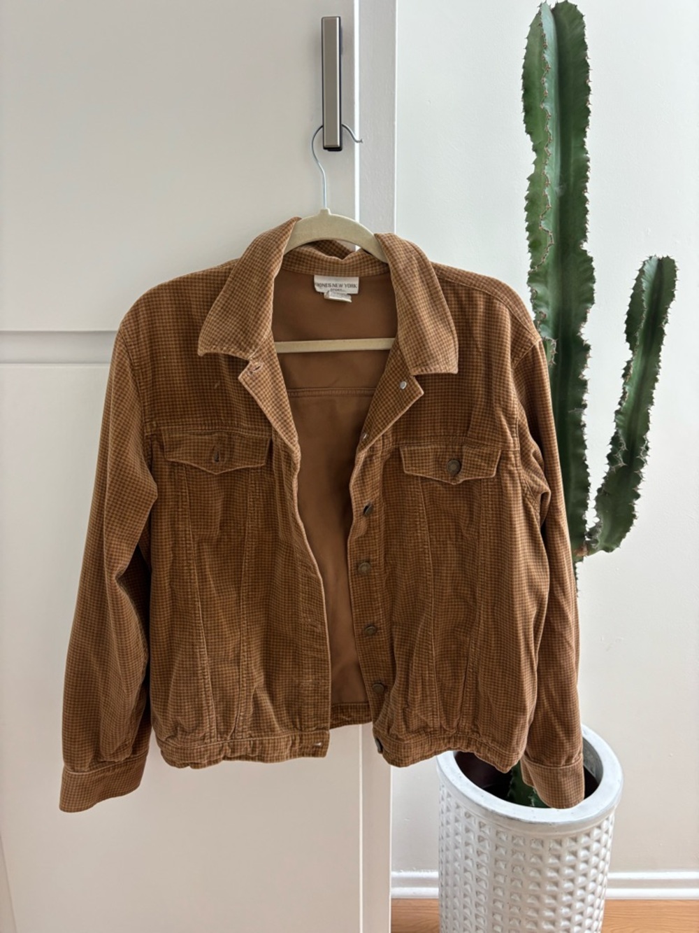 Jones New York Brown Plaid Corduroy Jacket